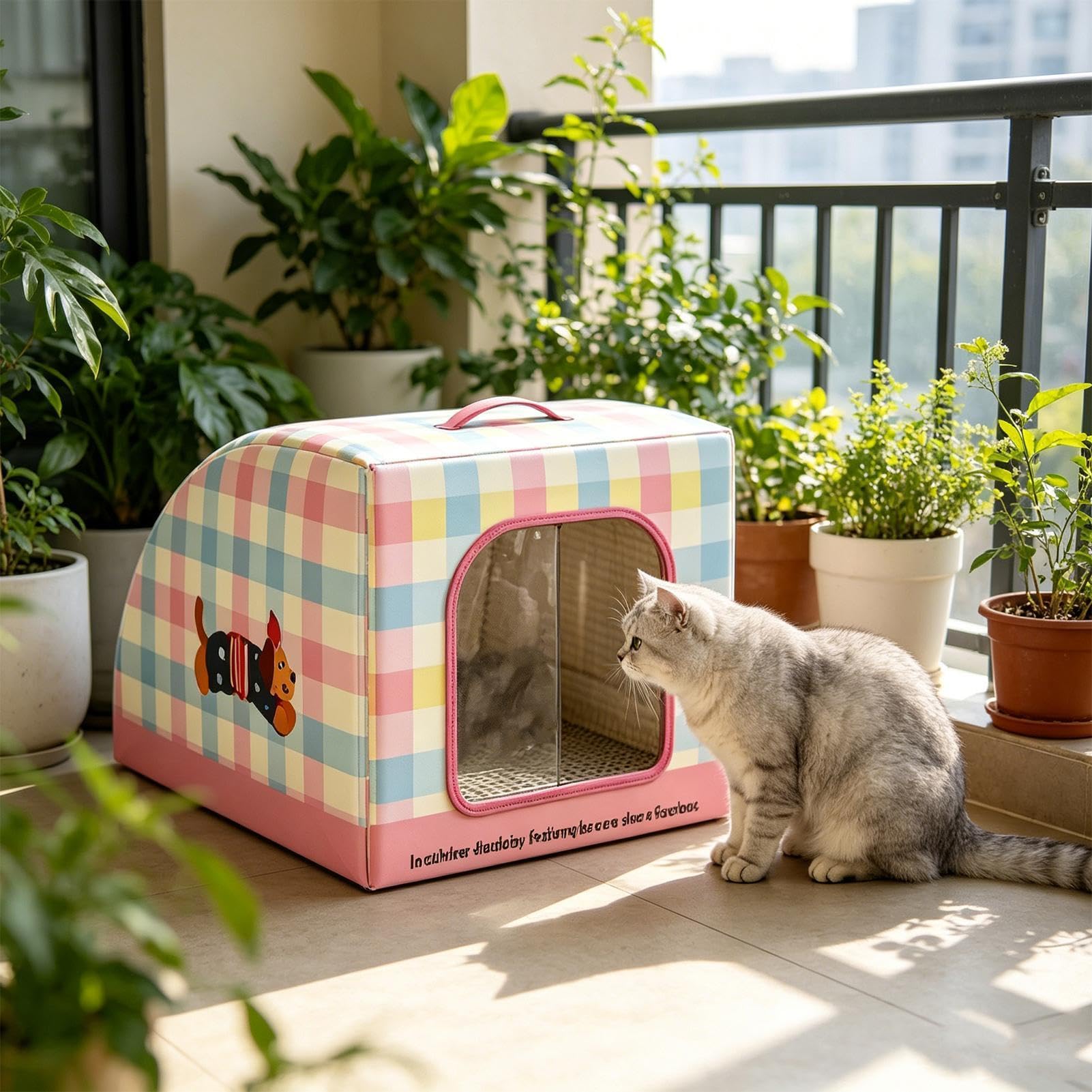 Genérico Kühlhaus für Katzen, isoliertes und tragbares Bett mit Tragegriff, für den Innenbereich für Hunde, für Wohnzimmer, Balkon, Garten, Bauernhof, Haustiere im Freien und auf Straßen