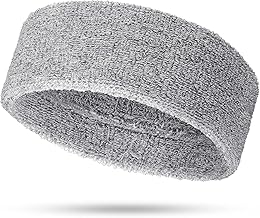 اربطة للرأس رمادي للجنسين من سوق الباشا ، طوق للرأس من قطن تيري ممتص للعرق، مثالية للارتداء اثناء ممارسة الرياضة وتمرينات اليوجا واللياقة البدنية