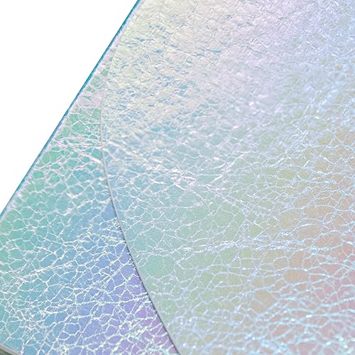 Miniatura 3 de Rainbow - Diario de tapa dura de poliuretano, con solapa magnética de corazón, holográfico, irregular, de cuero de grano craked de cuero, diario de