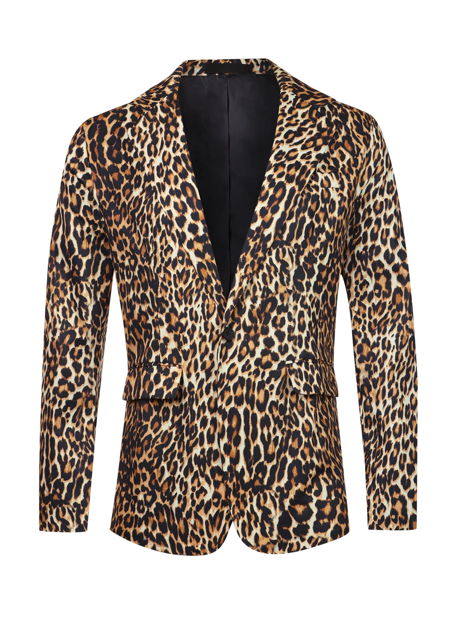 Lars Amadeus Men's Animal Printed Blazer