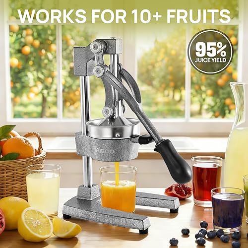 Miniatura 2 de Exprimidor de cítricos de hierro fundido de cocina, exprimidor manual de naranja, exprimidor de encimera resistente para limón, naranja, fácil de
