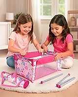 Vista 8 de JIZHI Cuna Reborn para muñecas, cama de muñeca de bebé, juguete plegable para muñecas de 18 pulgadas, accesorios de muñeca Reborn con bolsa