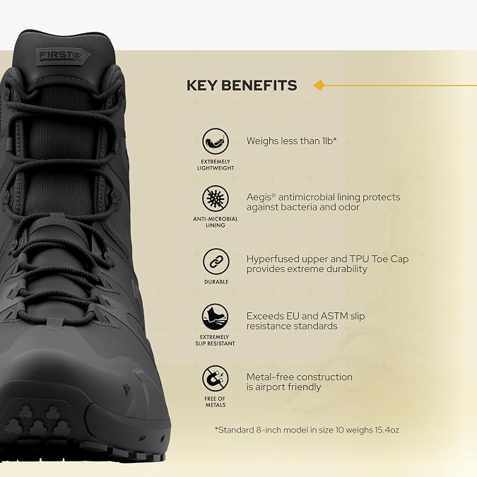 First Tactical Men's 8 AERO-TAC Side-Zip Boot