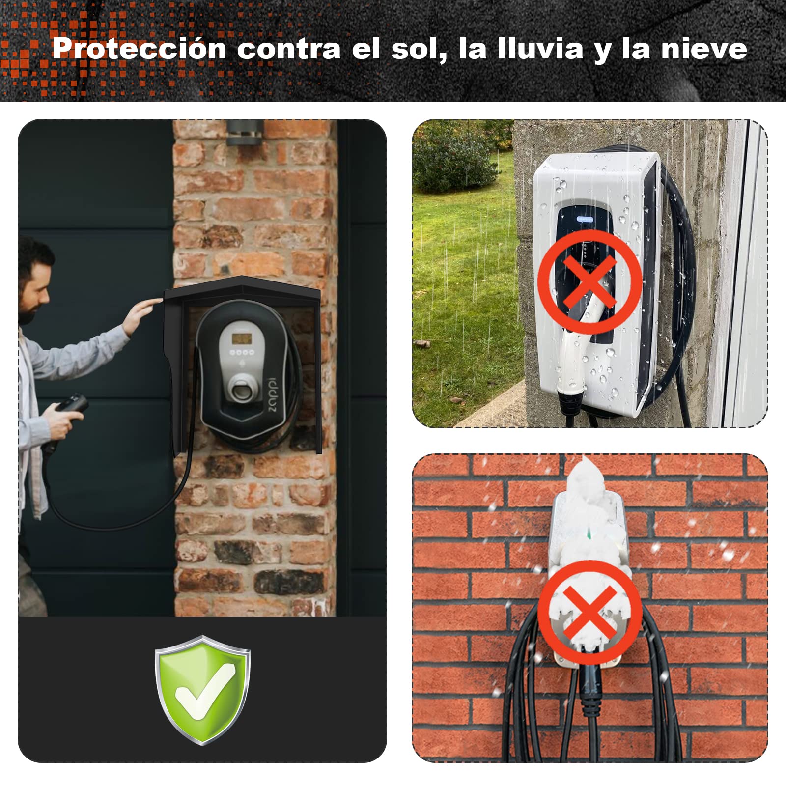 Protección meteorológica para Wallbox, cubierta para la columna de carga, techo protector para la estación de carga de e-Auto, accesorio para Wallbox, protección contra la lluvia, protección