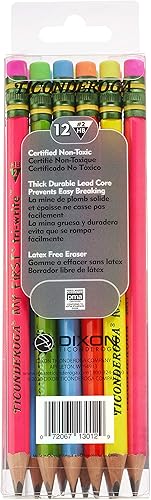 Miniatura 6 de Ticonderoga® Tri-Write - Lápices para principiantes con borradores, #2 suave barril amarillo, paquete de 36 y lápices con carcasa de madera My First