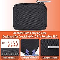 Vista 4 de Aenllosi Funda de transporte rígida compatible con Crucial X9 / X9 Pro / X10 / X10 Pro 1TB/2TB/4TB SSD portátil, unidad de estado sólido externa USB
