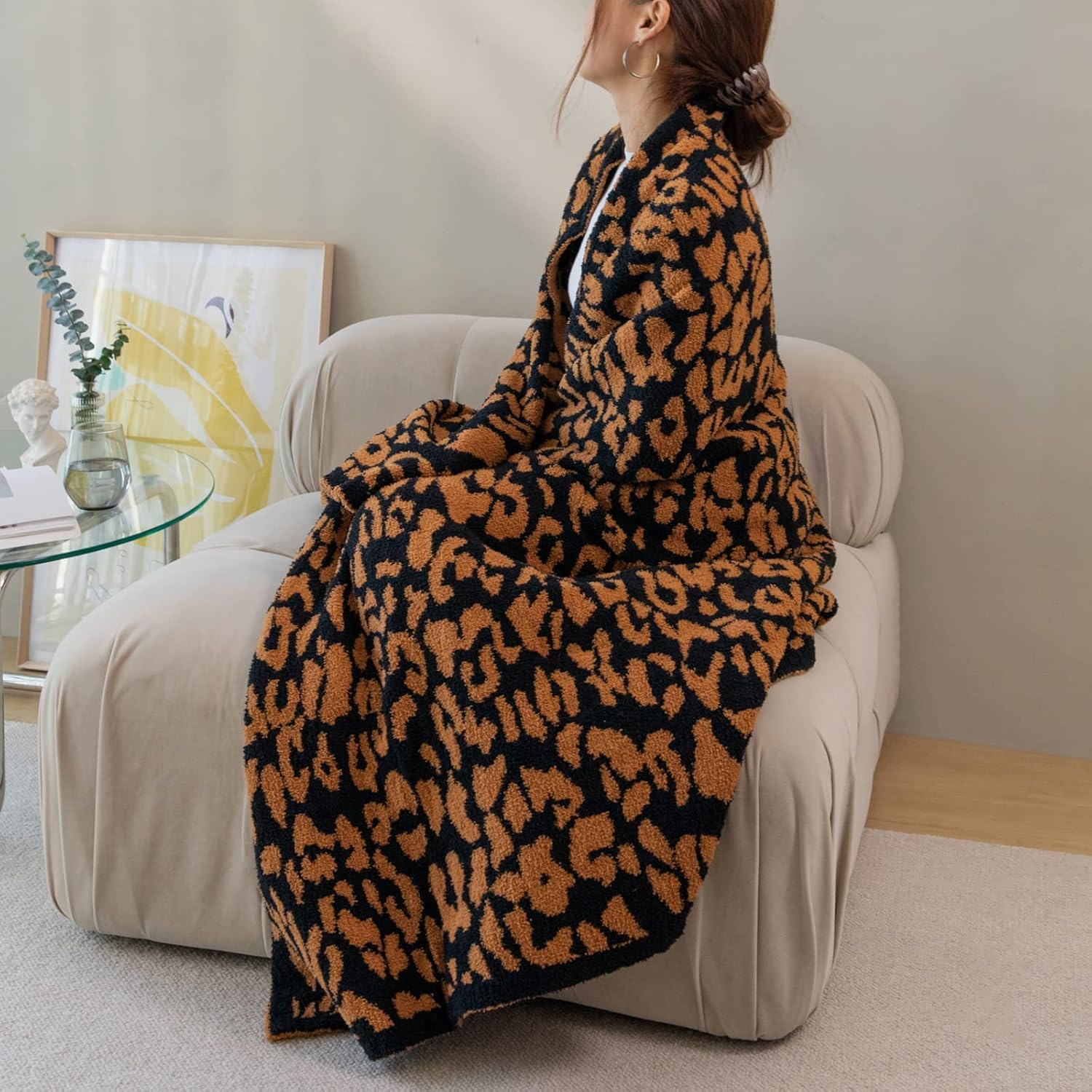 Excervent Couverture Polaire Léopard 3D En Flanelle, 280 G/m², Légère Et Guépard Pour Canapé, Sofa, Lit, Super Douce, Confortable Et Chaude, 127 X 152,4 Cm, Rose