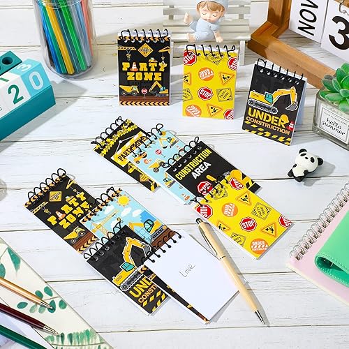 Miniatura 4 de Containlol 24 piezas de recuerdos de fiesta de construcción, mini cuadernos de espiral de construcción, camión, fiesta de cumpleaños, suministros de