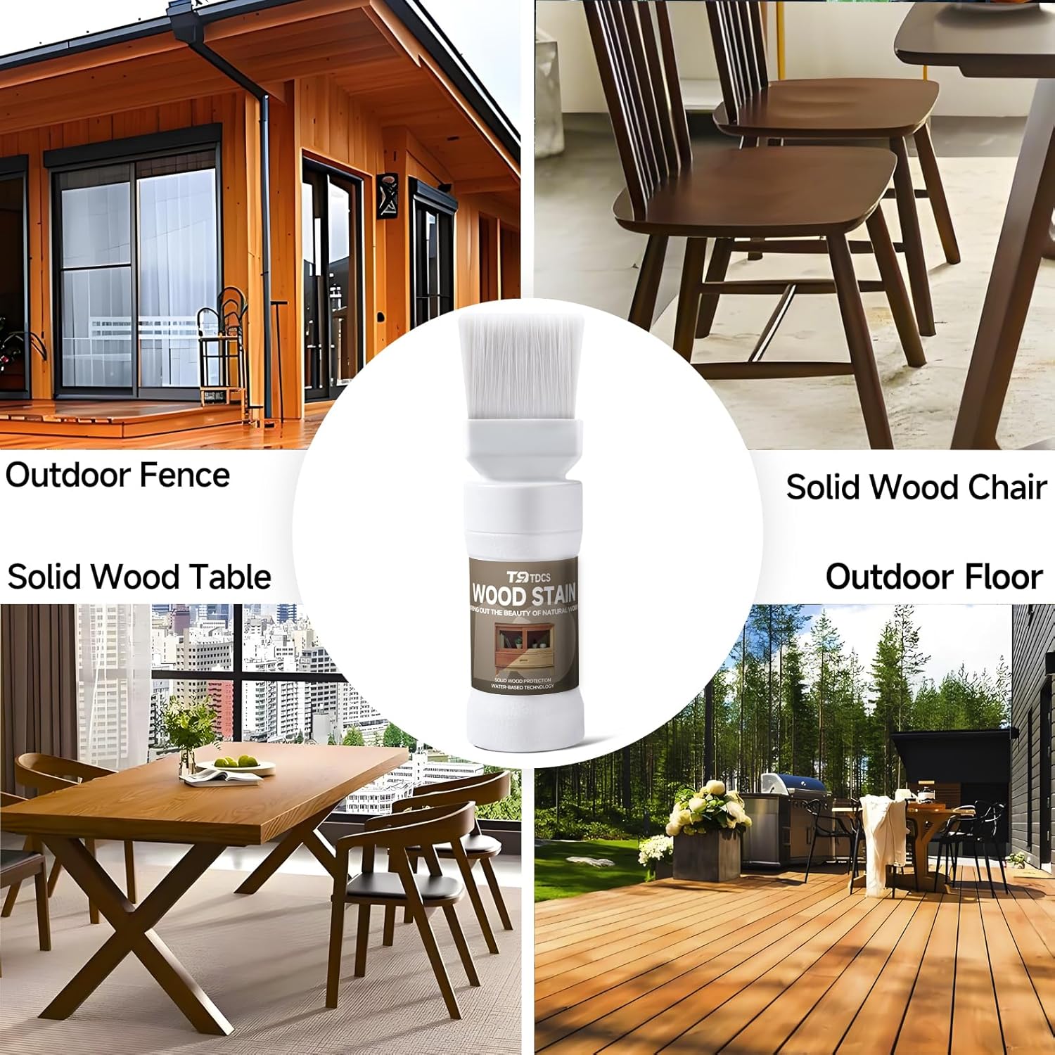 Wood Stain, 6.35 Fl Oz Water Based Wood Stain and Sealer in One - No Priming, No Top Coat Required, Fast Drying|Non-Toxic|Low Odor, Perfect for Indoor and Outdoor Furniture (Black Walnut)