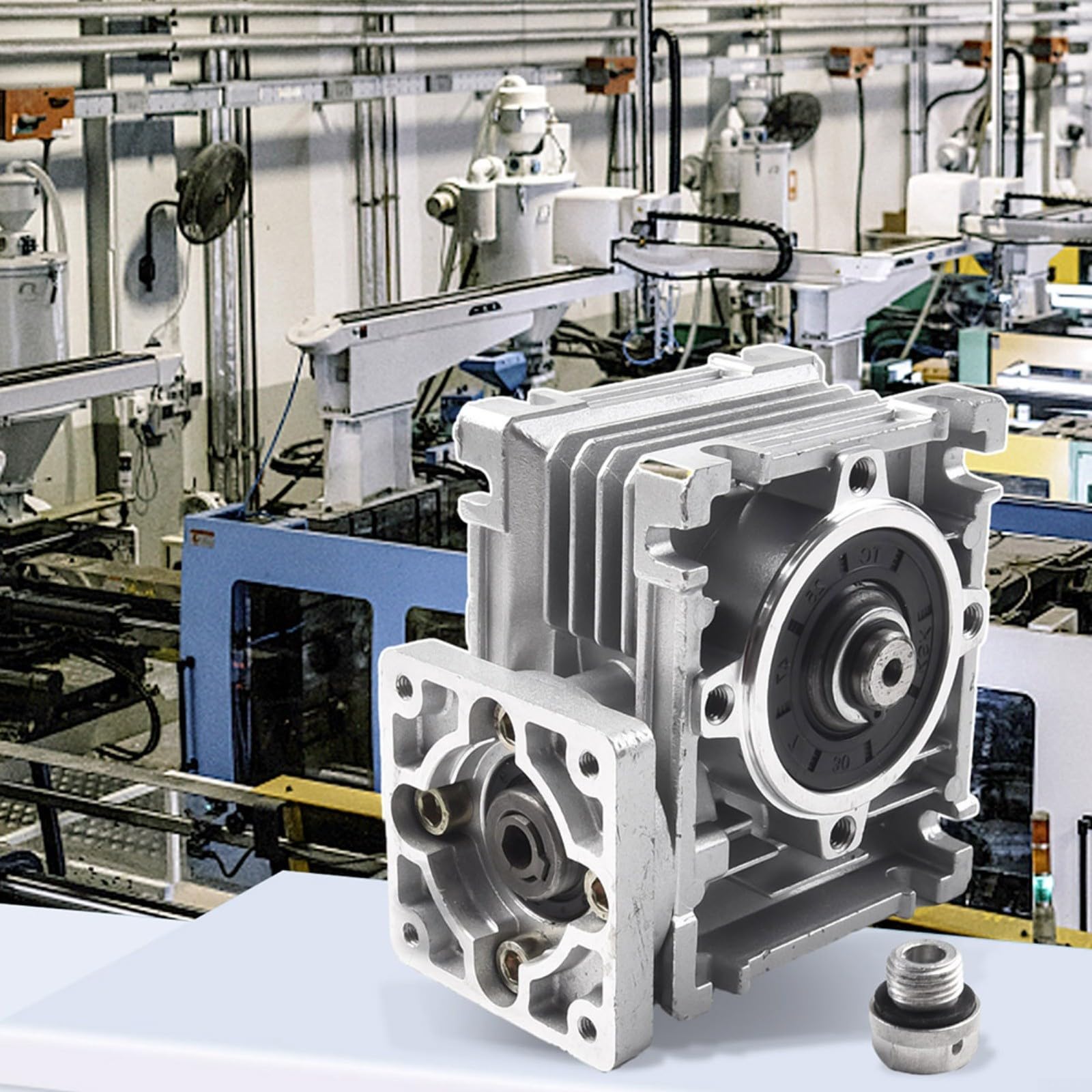 NMRV030 Für Schneckengetriebe Für NEMA 23 Schrittmotor, RV Reduzierer Mit 14Mm Ausgang, Übersetzung 5:1 Bis 80:1, Hohe Drehmomentleistung Für Automatisierung(ratio 50:1)