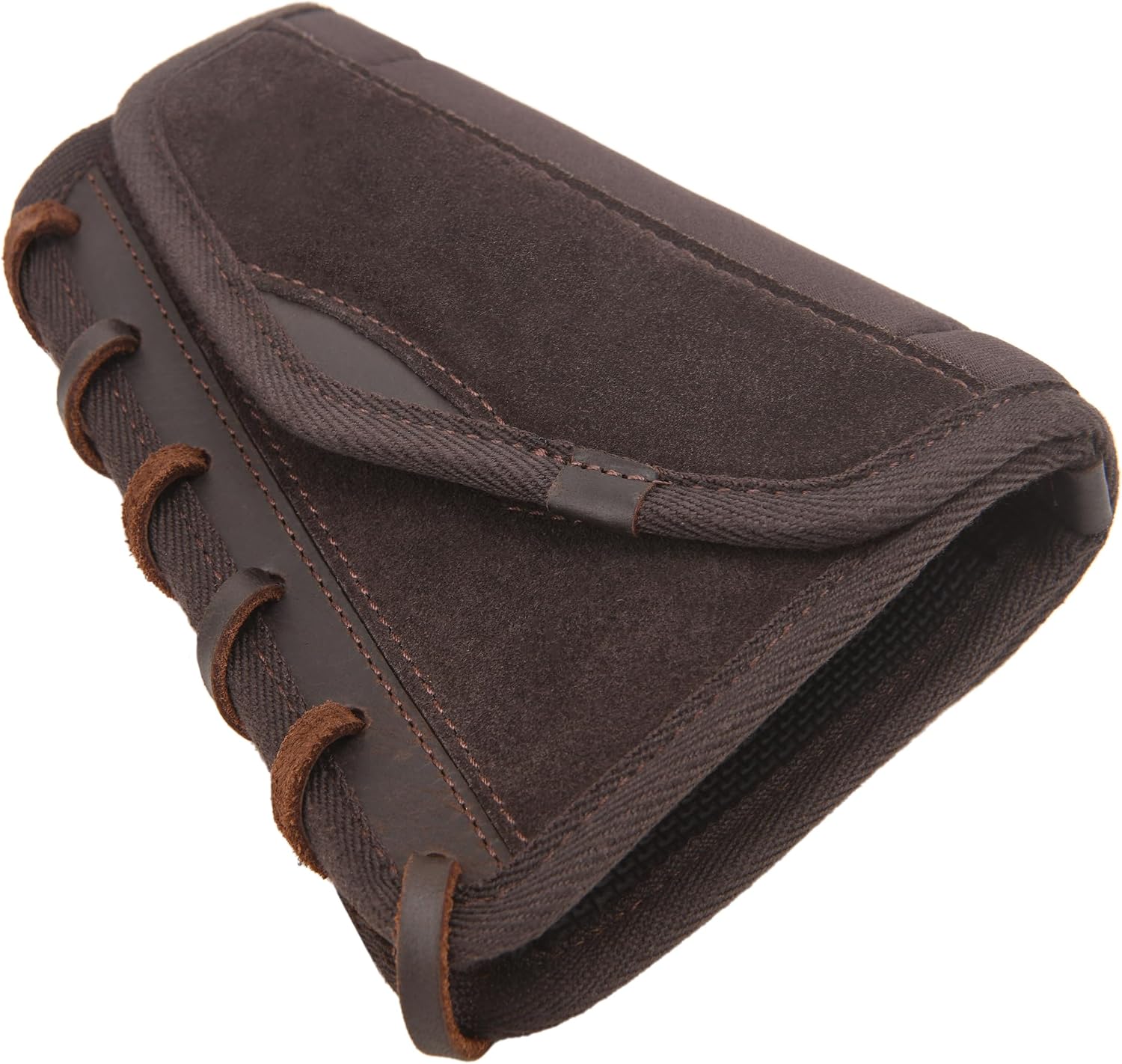 Hunting Leather Gun Stock Cheek Rest Pad, Leather Buttstock Ammo Pouch for .308 .45-70 .30-30 .22LR 12GA