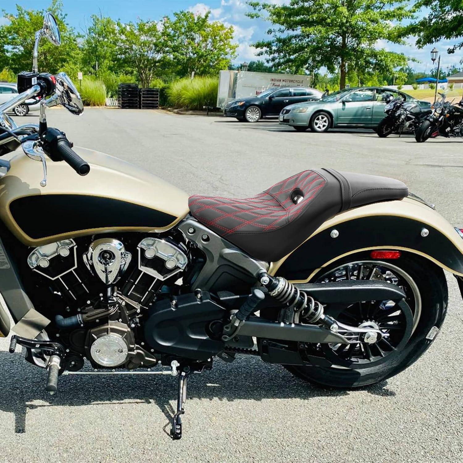 Green-L 2 Up Driver&Passenger Seat Fit for Indian Scout 2015-2024 Scout Sixty 2016-2024 ABS 2019-2020 (Style B 1#)