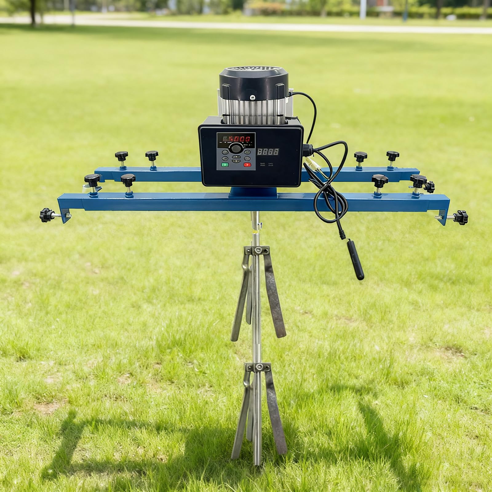 Miscelatore Elettrico Industriale per Vernici da 3080 W, Staffa Fissa Telescopica da 65 a 125 Cm, capacità di Agitazione di 1500 L, velocità Regolabile, con Telecomando
