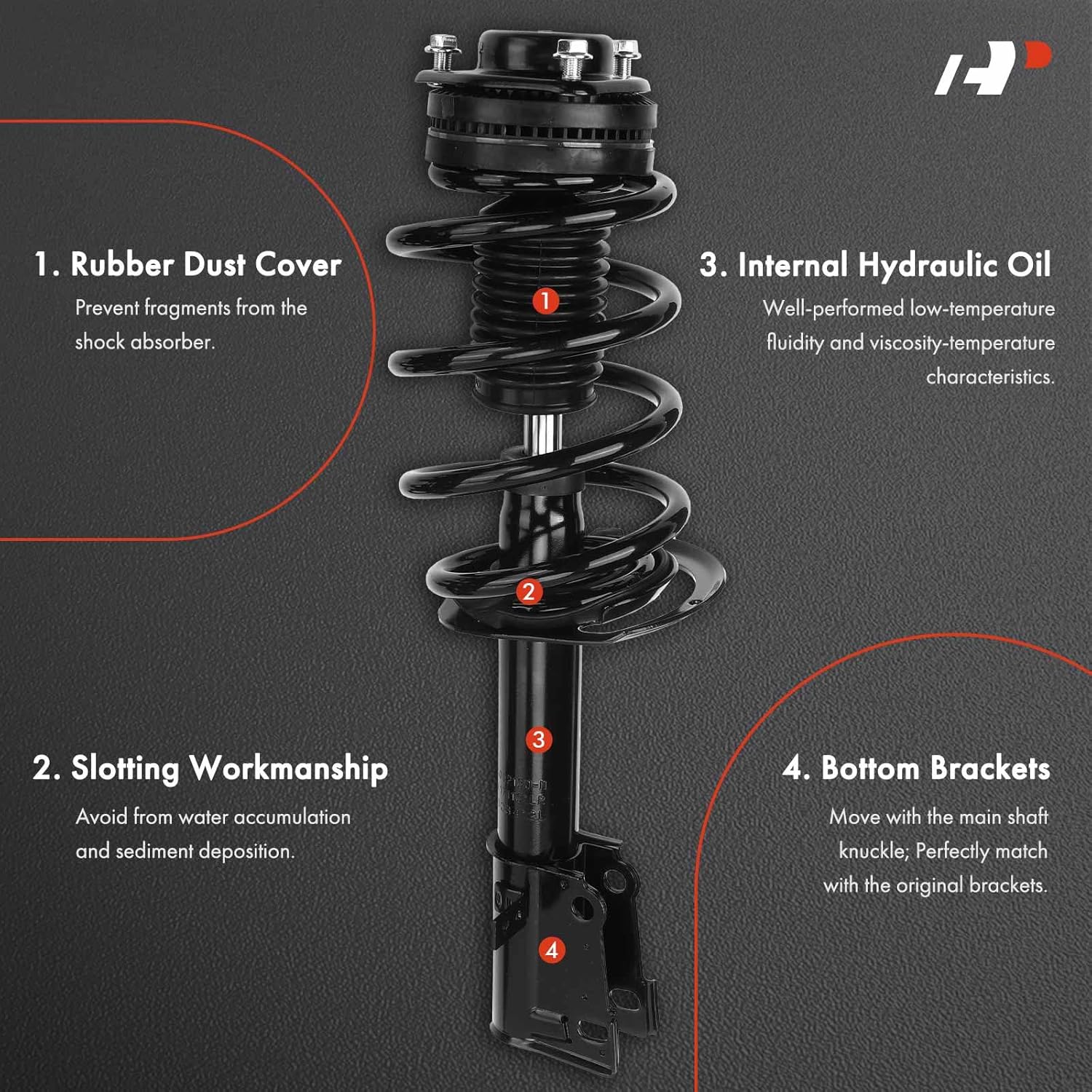 A-Premium Front Strut Assembly Compatible with [2.4L] Chrysler Sebring 2007-2010 & Dodge Avenger 2008-2014 - 2x Replacement Suspension Complete Strut Shock Absorber with Coil Spring