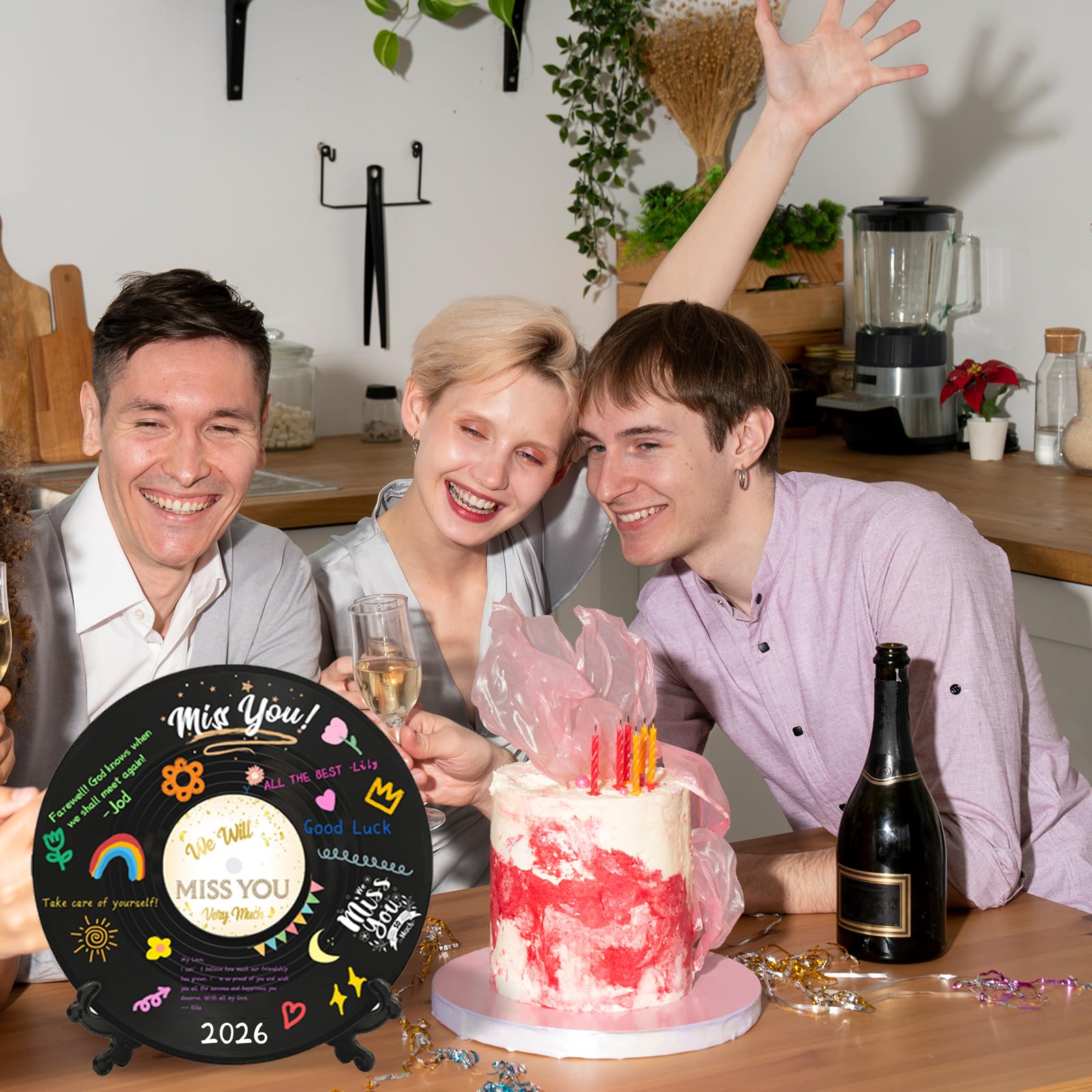 We Will Miss You - Disco in vinile con decorazioni per feste di addio, libro degli ospiti, regalo per uomini, donne, pensionamento, laurea, festa, firma in vinile
