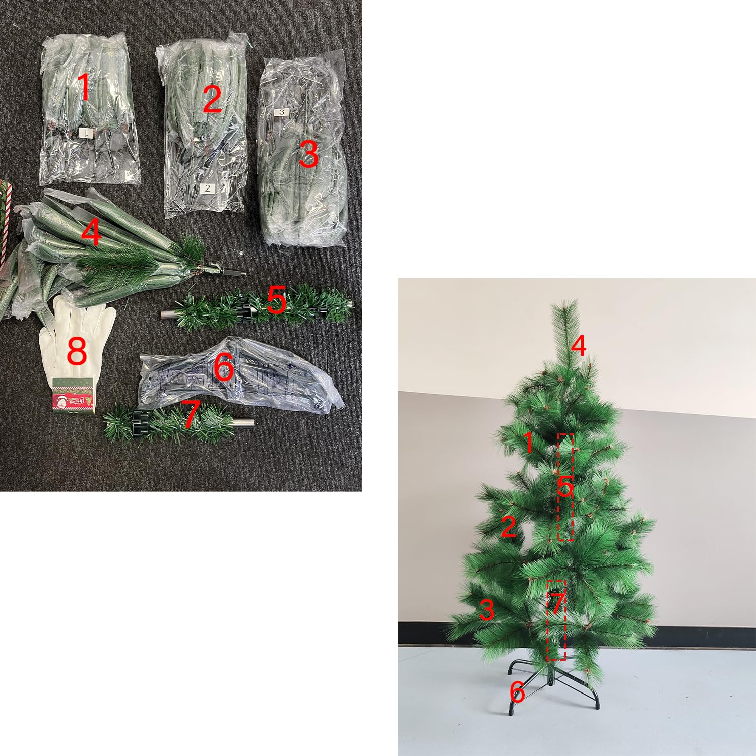 AURSTOR BASA Sapin de Noêl Artificiel PVC 180cm,Arbre de Noel de qualité supérieure,Pieds de Sapin de Noël en Métal