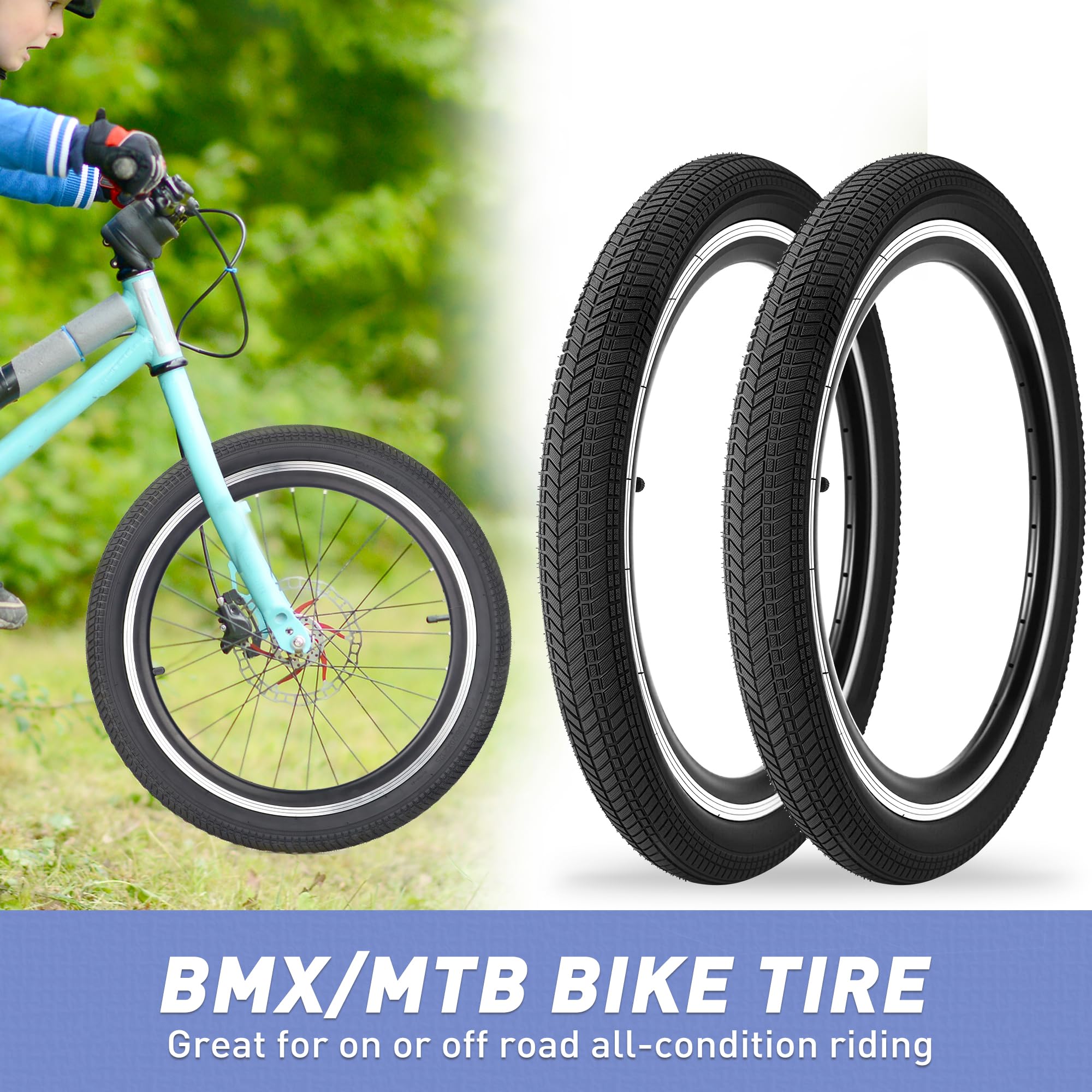 PNEU DE VÉLO Kent BMX flanc rouge 20 x 1,50 20 x 2,125 noir pliant mur