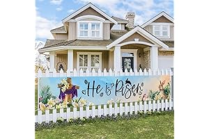 He is Risen Outdoor Sign - 120" x 20" Happy Easter Banner Decorations