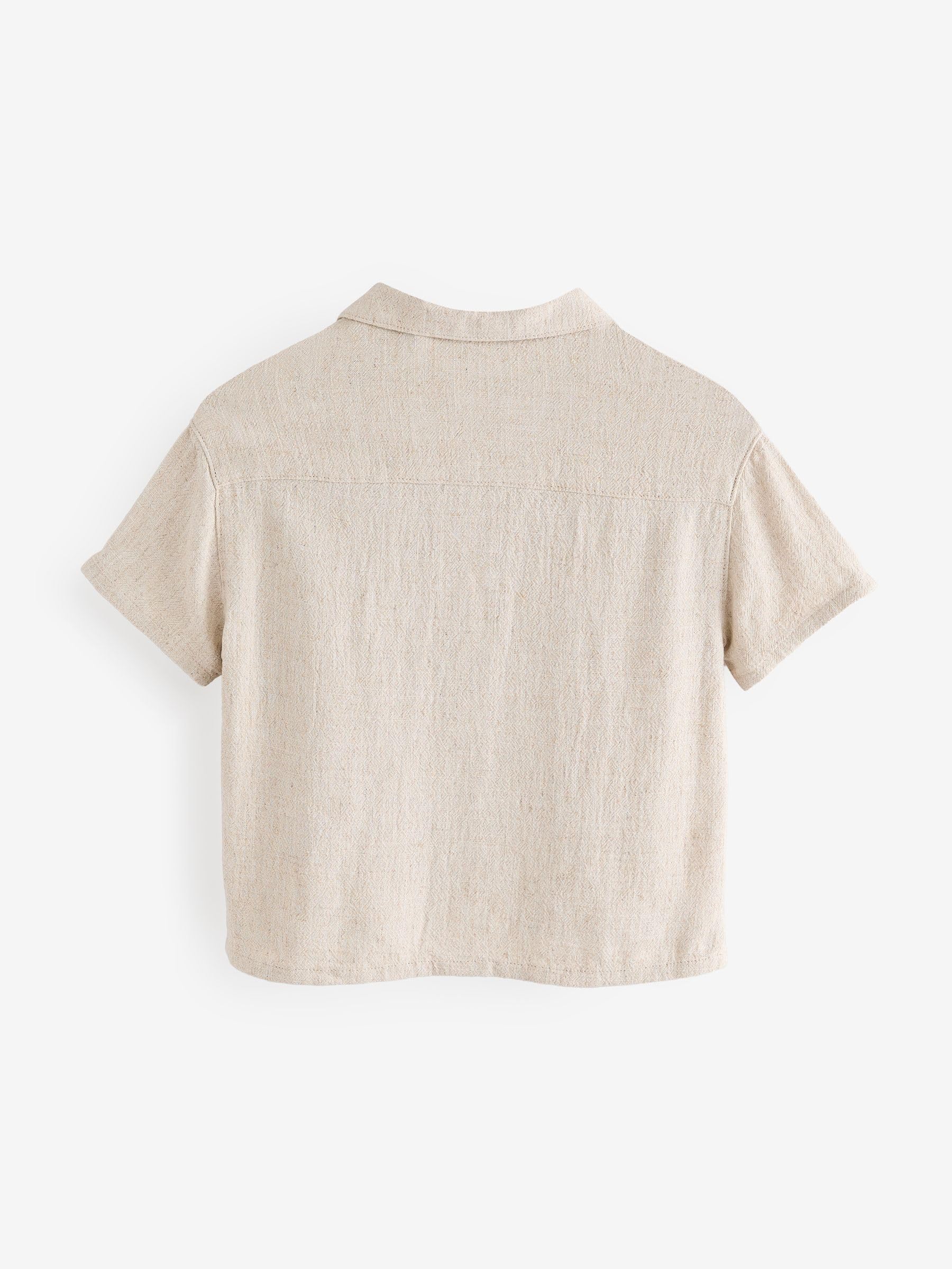 NEXT Garçon Chemise en Lin mélangé à Manches Courtes