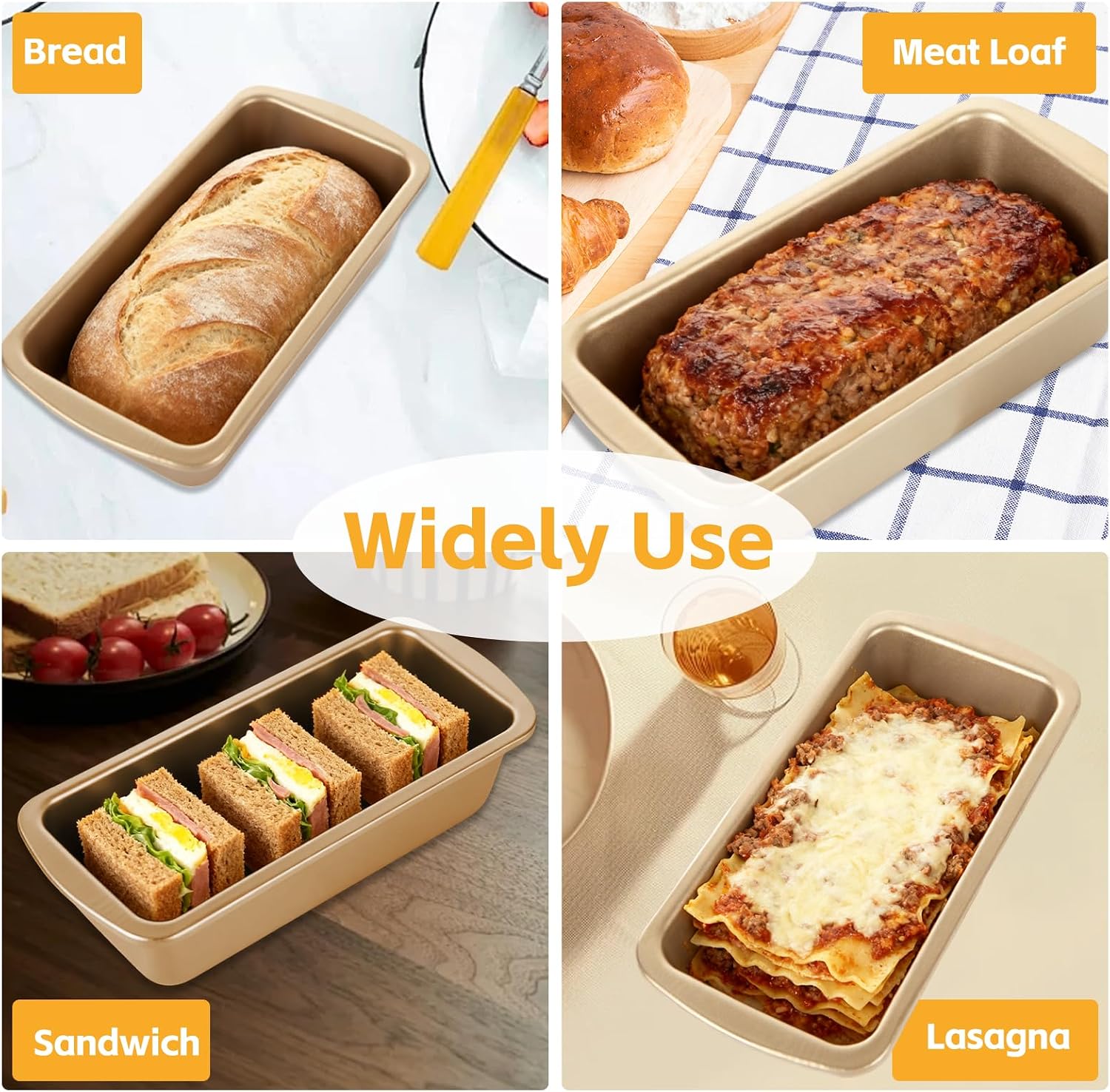 AKOLAFE 8 Pack Small Loaf Pans Nonstick 7.7x3.7 Banana Bread Pans for Homemade Bread Loaf Pan for Baking Bread Tin Metal Sourdough Bread Baking Pan Mini Sandwich Loaf Bread Pans Meatloaf Pan for Cake