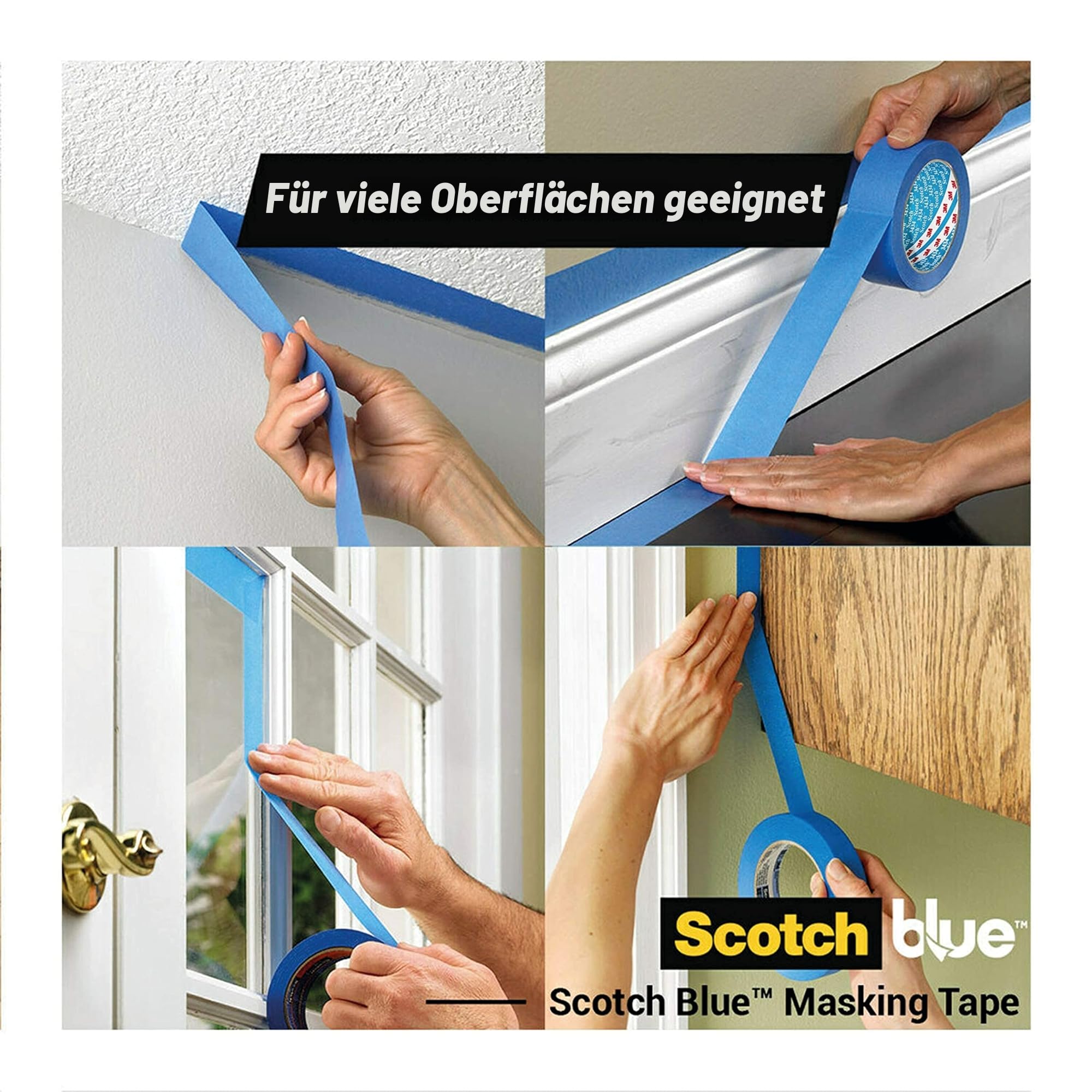 3M 3434 - Malerabdeckband für Karosserie, Rahmen, Silikon, Modellbau, 25 mm x 50 m, blau (2 Rollen)