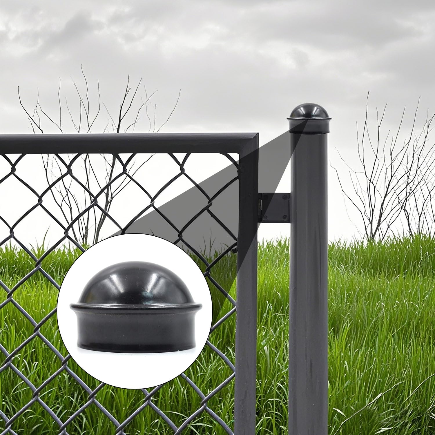 Chainlink fence post caps (93) foto