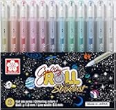 SAKURA Gelly Roll Stardust (Made in Japan) [Limited Edition] Gel Ink Pen Set - Bold Sparkling, Glittering & Assorted Colors 12Pens