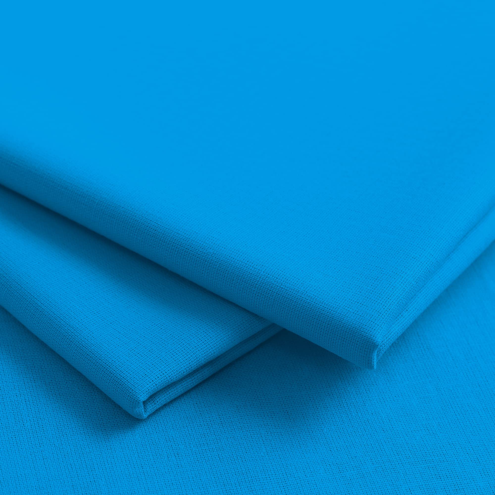 Plain Extra Wide 100% Cotton Solid Colour Craft Sheeting Craft Quilting Lining Draping Bunting Woven Dress Fabric Material | 60" – 150 cm Wide (per Metre, Turquoise) — image 1