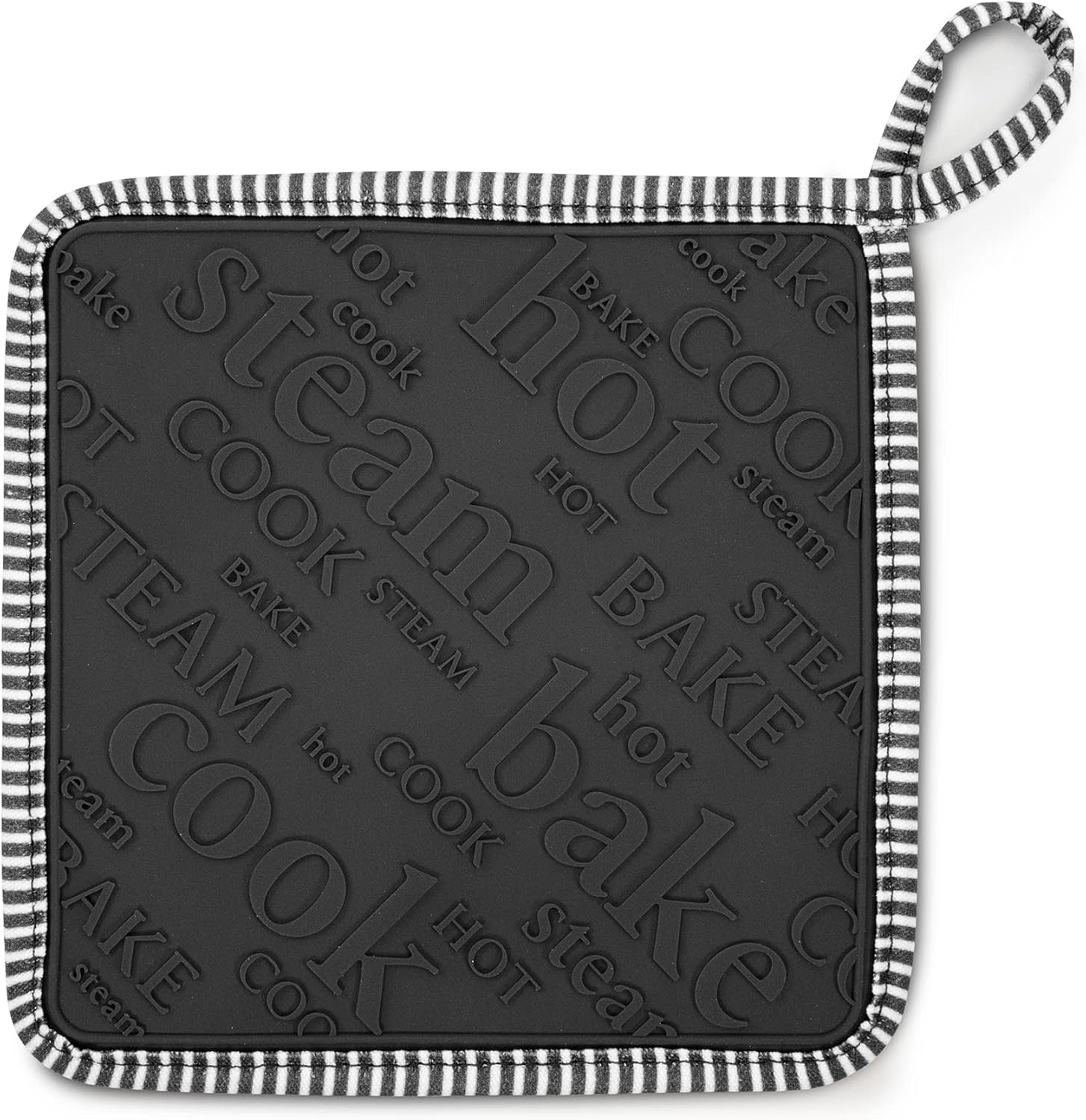 Zeal Silicone Square Trivet Mat & Hot Pot Holder Gingham Red (20cm/8”) - Dark Grey, V119T