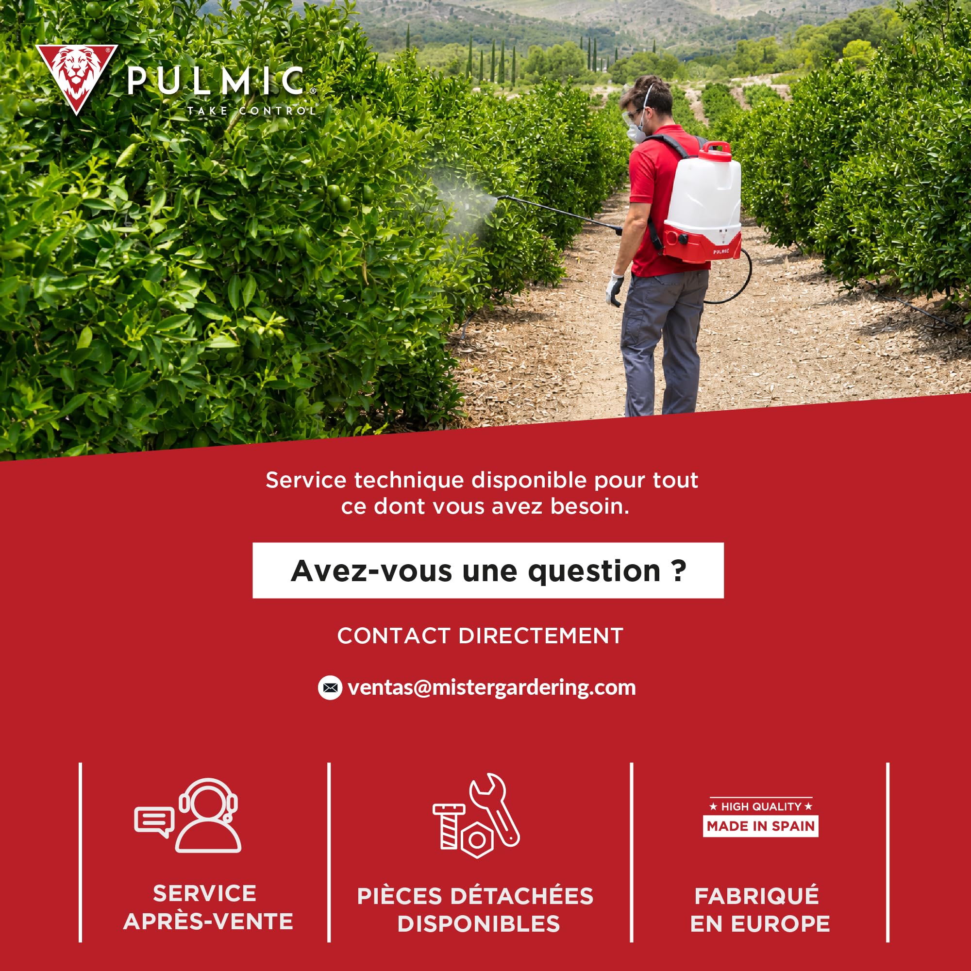 PULMIC Pegasus 15L Pulvérisateur Électrique à Dos avec Batterie Lithium 25V Max, Pulvérisateur Dorsal Jardin Agricole, Jusqu’à 15h d’Autonomie, 3 Vitesses, 3 Buses
