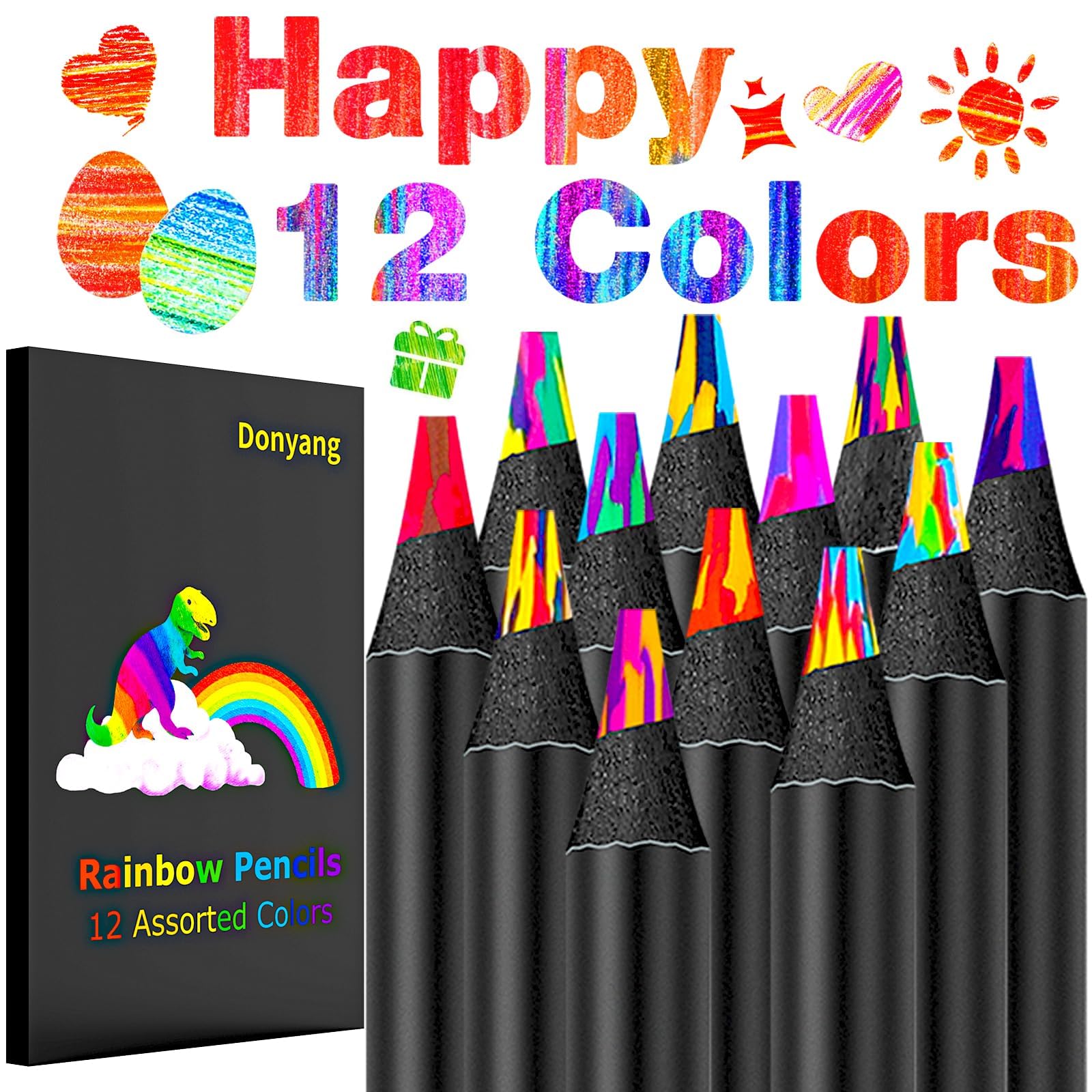 Stocking Stuffers for Kids, Art Supplies,12 Colors Rainbow Colored Pencils Christmas Gifts for Grandkids, Birthday Party Favors for Kids 9-12, Arts Crafts for Teen Girl Boy Stuff Fun Coloring Drawing