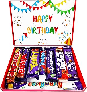 Happy Birthday Cadbury Chocolate Box | Birthday Chocolate Gift For Any Cadbury Lovers | 8 Full Sized Bars | Letterbox Gift Hamper | Gift Box For Kids/Him/Her |