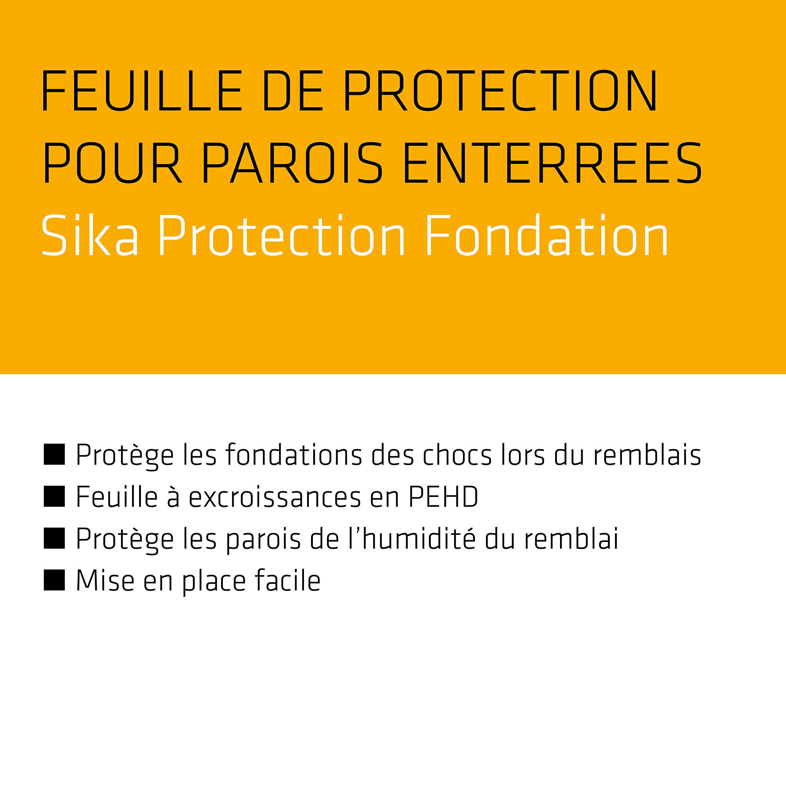 Hoja de protección para paredes enterrées – Sika protección Fundación – Rollo de 30 m x 1,5 m
