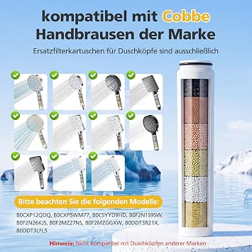 Replacement Filter Compatible with Cobbe Hand Shower Shower Water Filter Compatible with Cobe (Pack of 4)