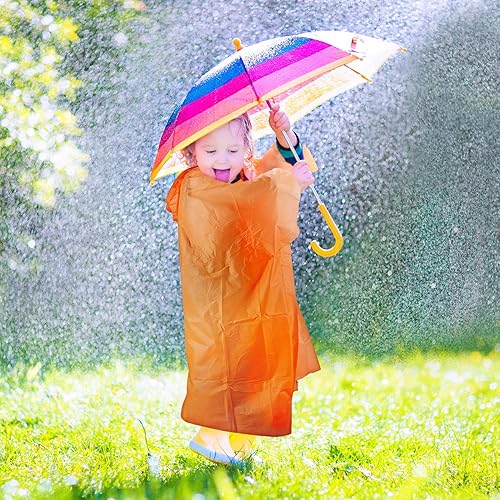 Miniatura 5 de Ponchos de lluvia desechables para niños y niñas, impermeable multicolor, paquete de 4