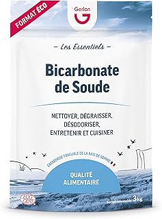 Gerlon Bicarbonate de Soude Grand Format 3 kg – Format Pratique et Refermable – Ménager & Alimentaire - Fabriqué en France
