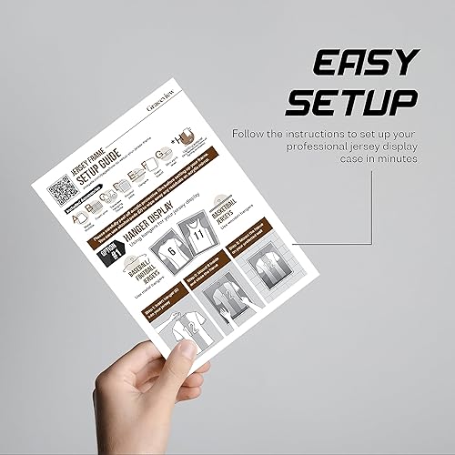 Miniatura 9 de GraceView Estuche de exhibición con marco de jersey, caja grande de sombra de jersey de fútbol con 98% de protección UV, acrílico para baloncesto y