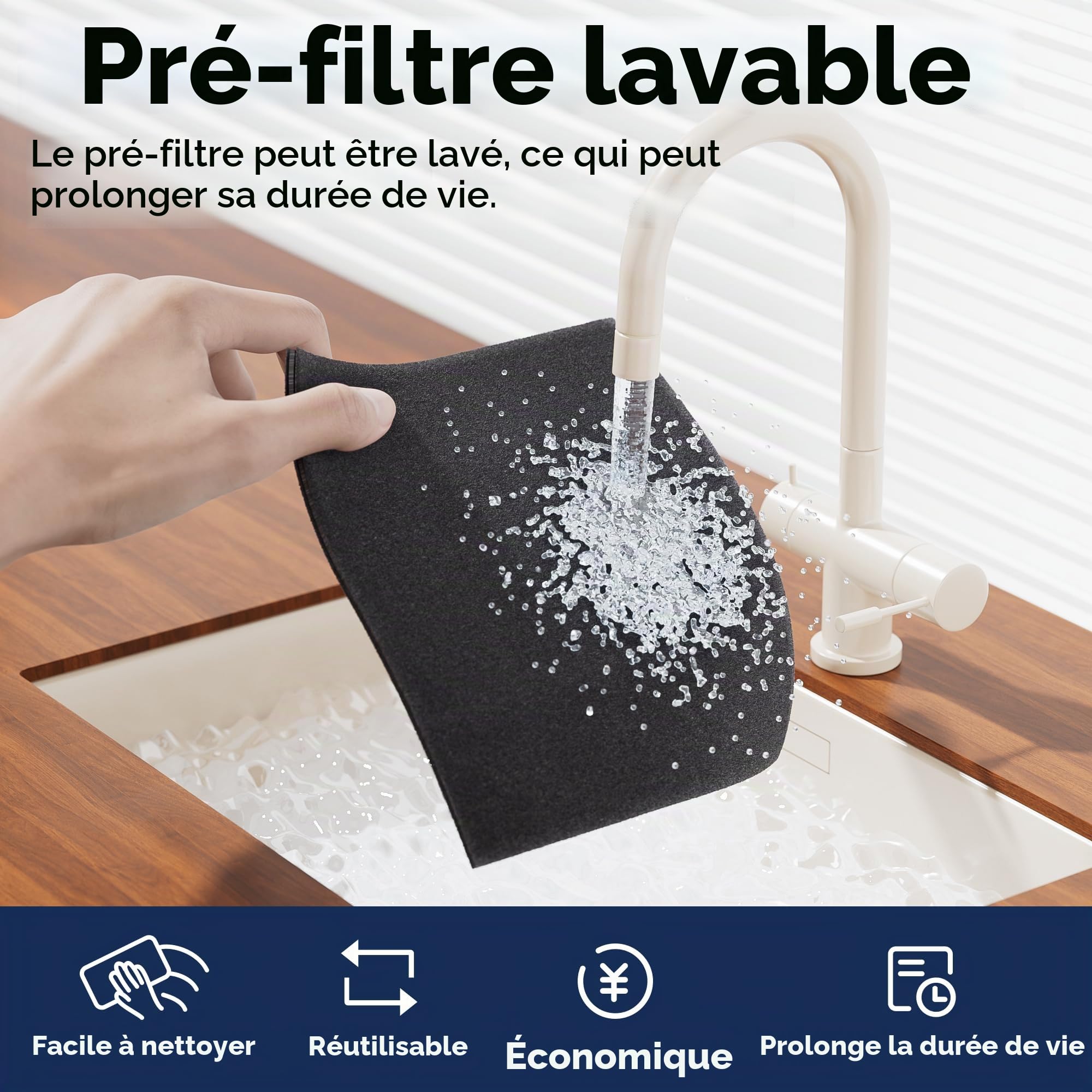Purificateur d'air CADR 420m³/h 204m² PM2.5 Blanc