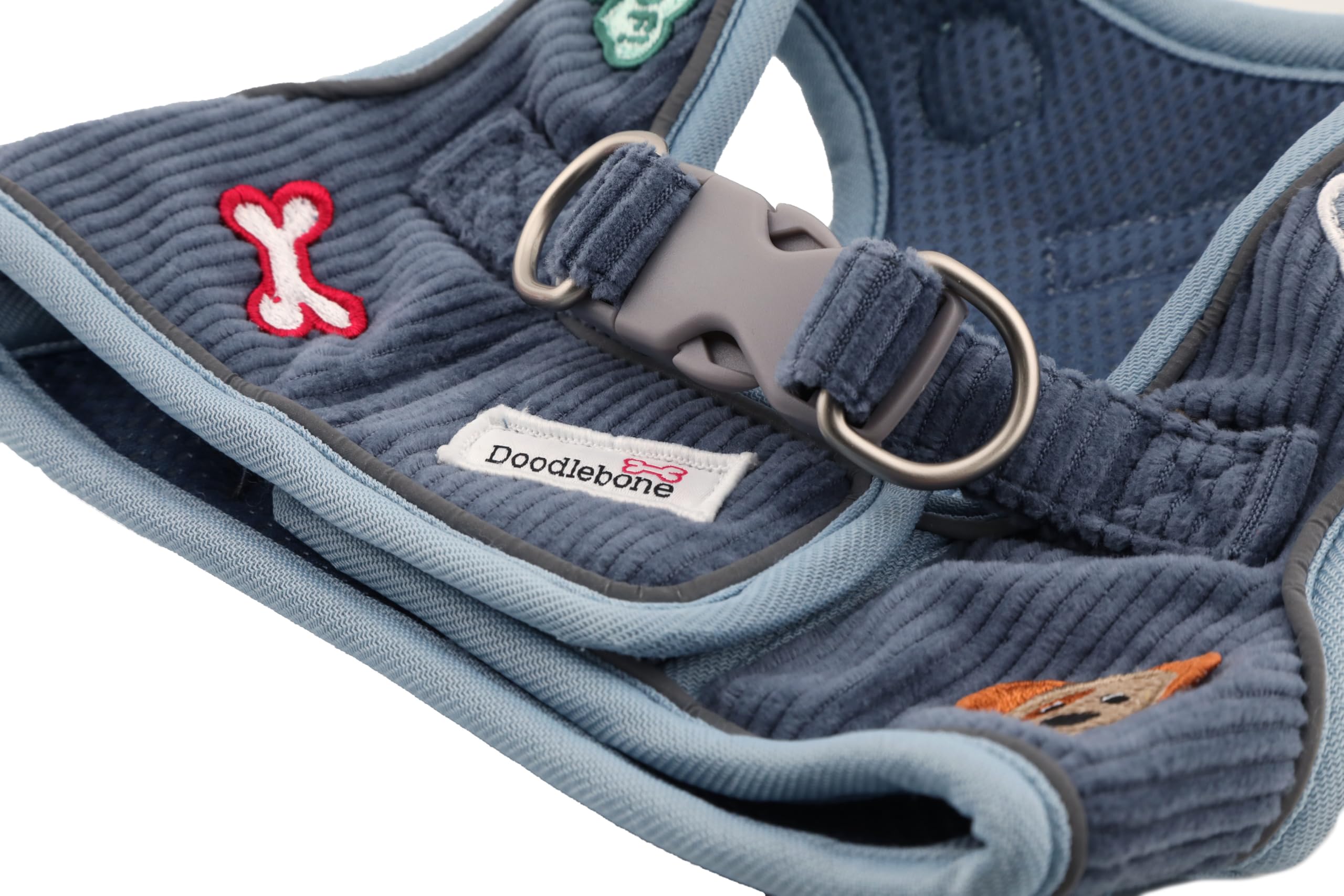 Doodlebone Dinky Dog Snappy Harness (Blue Cord, 0.5) - Image 3