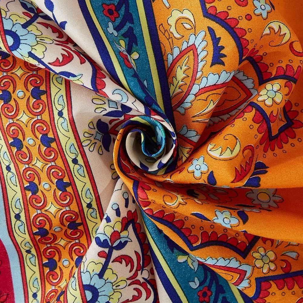 Boho Duvet Cover King, 3 Pieces Soft Lightweight Microfiber Duvet Cover Set, Multicolor Bohemian Bedding Comforter Cover Set with Zipper Ties, 1 Duvet Cover and 2 Pillowcases, No Comforter Red King