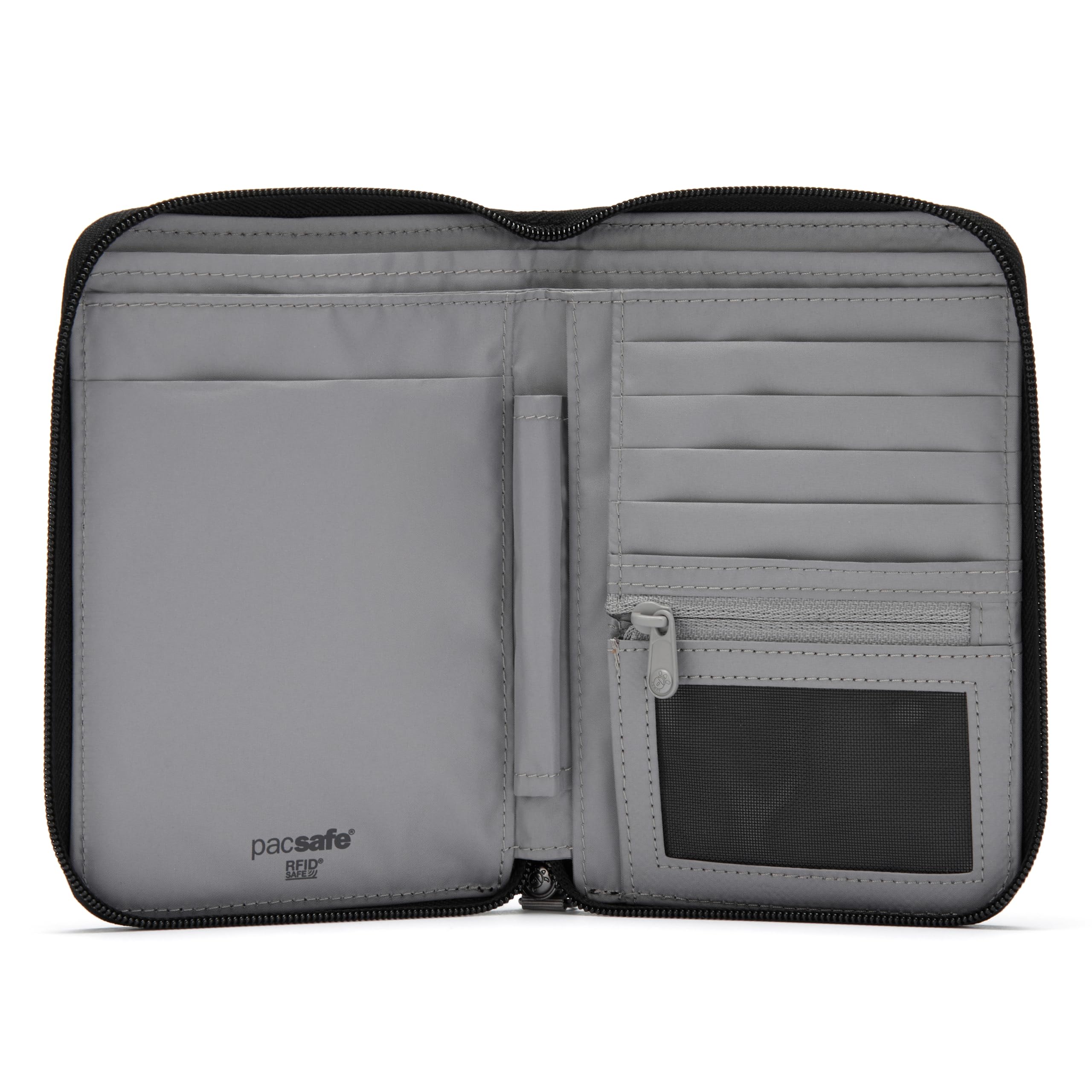 Pacsafe Kompaktowy organizer podróżny, blokujący RFIDsafe RFID, czarny (Jet Black), rozmiar uniwersalny, blokujący RFID Rfidsafe kompaktowy organizer podróżny