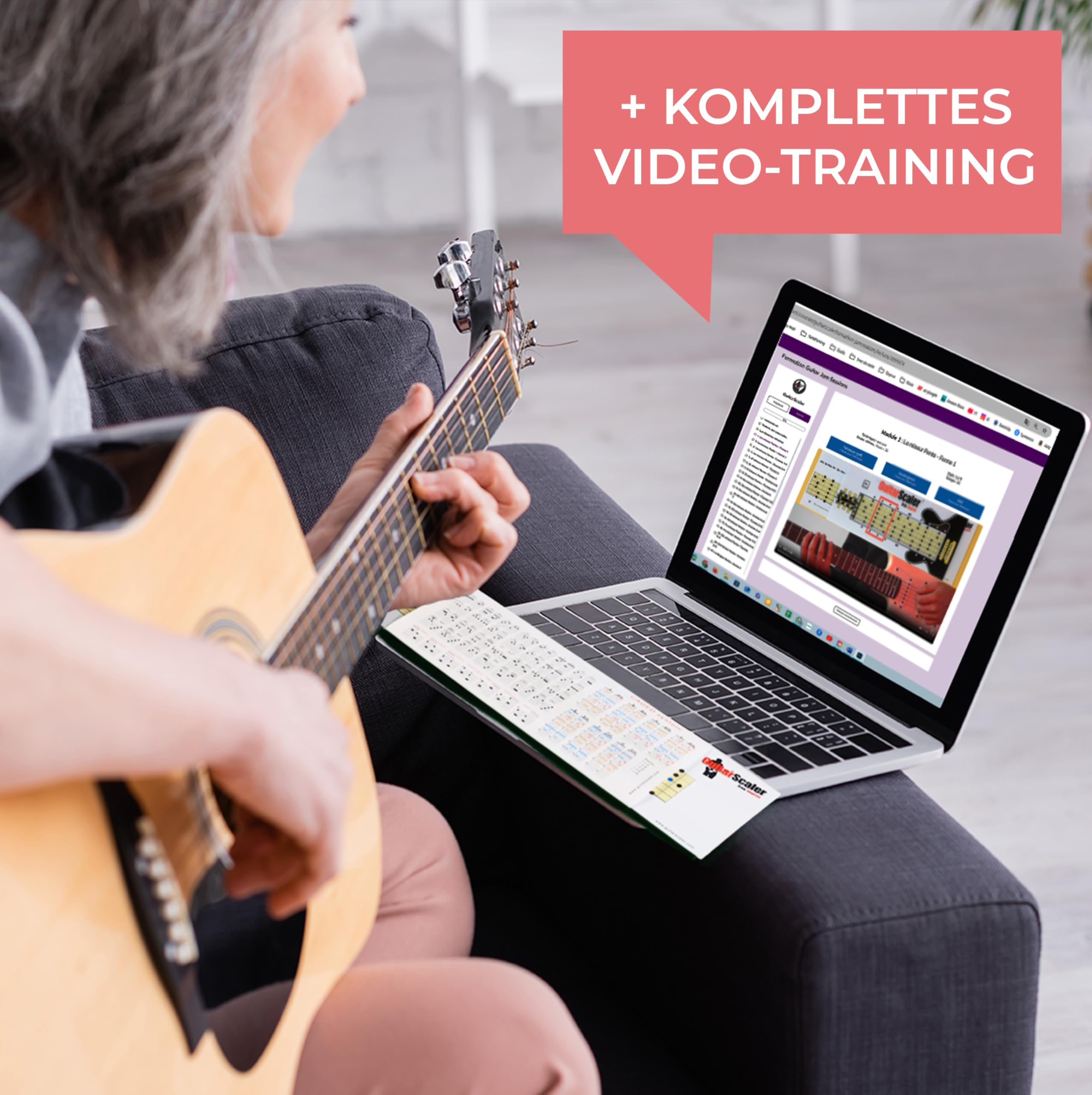 Schiebelehre zum einfachen Erlernen von Tonleitern auf der Gitarre – Komplette Methode zum Notenlesen