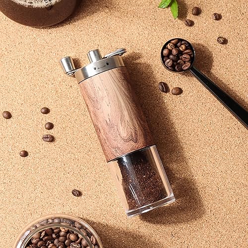 Miniatura 3 de Molinillo de café manual, molinillo manual de grano de café de acero inoxidable, ajustes ajustables para café expreso a café grueso, para oficina,
