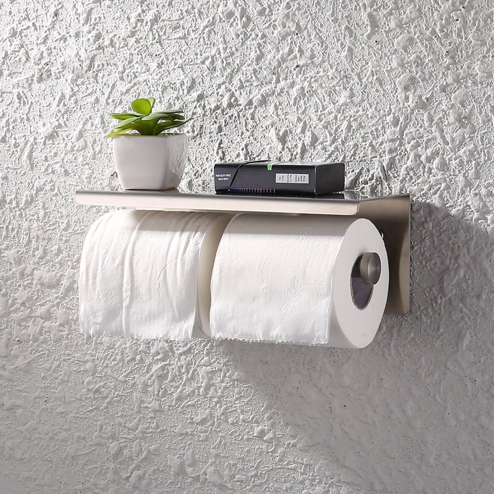 Toilet Paper Holder 304 Stainless Steel Wall Mounted for Kitchen and Bathroom Accessories,Brightsilver2