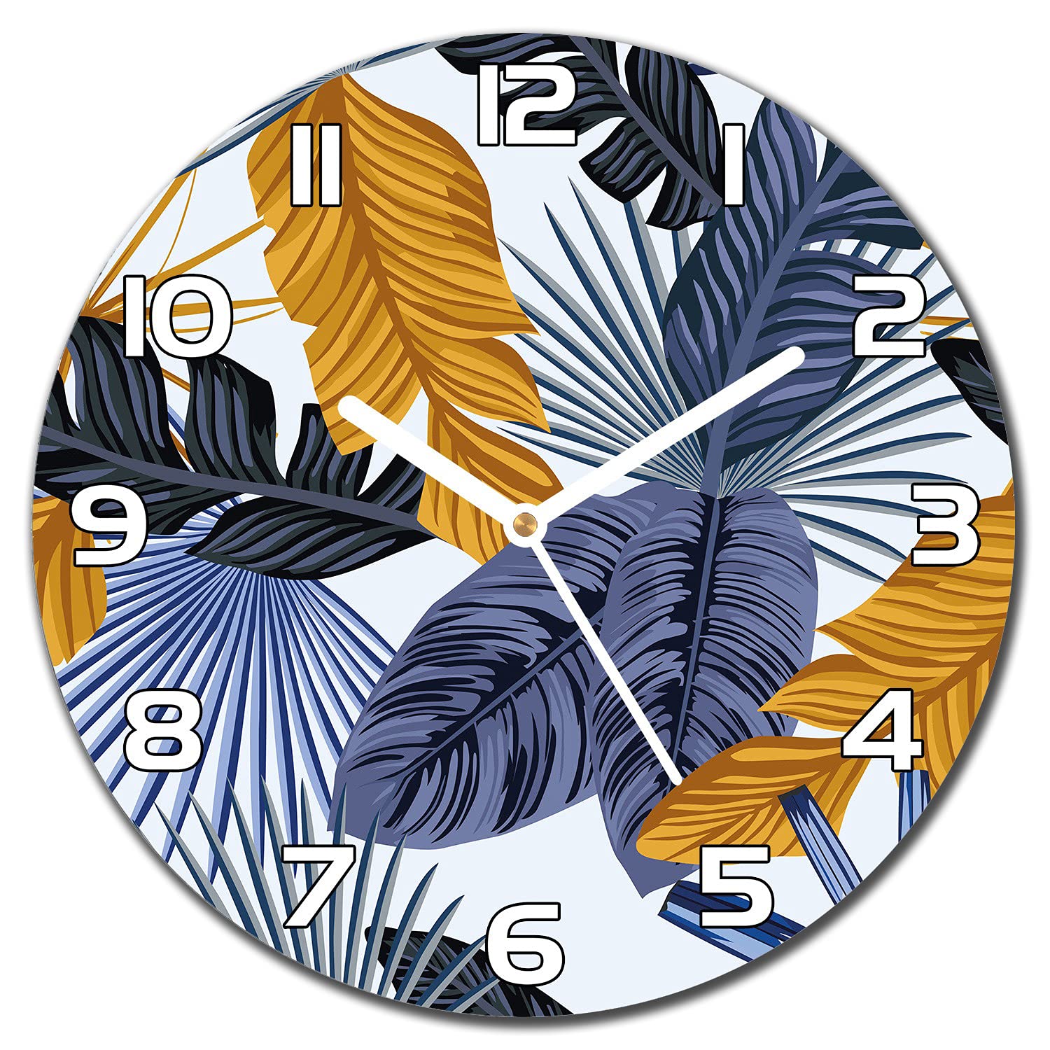 Horloge en verre de sécurité 30 cm avec finitions dorées haut de gamme