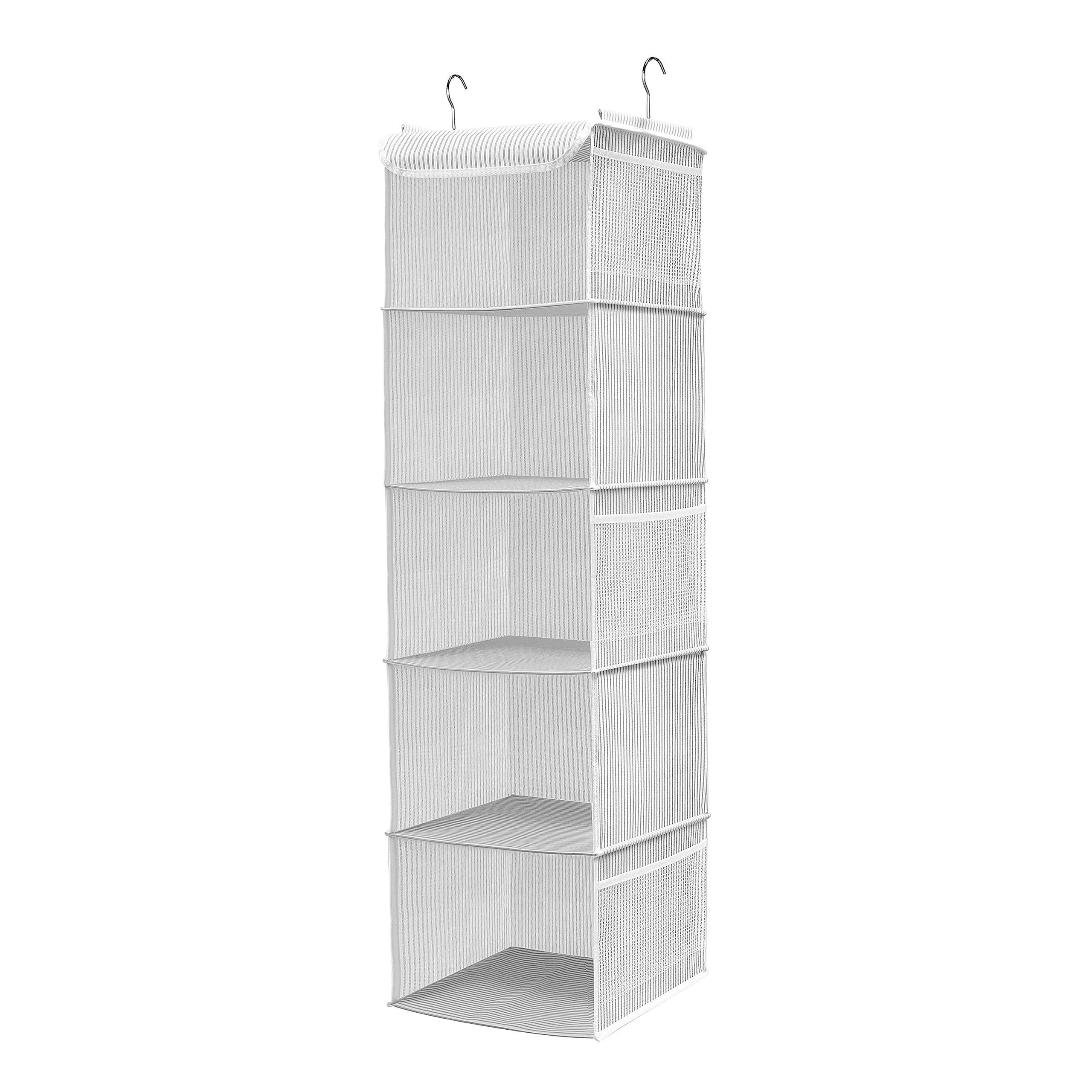 Organizer do szafy wiszący, 5 warstw, 6 przegródek, szary, 30 30 108 cm(Grey Stripe)
