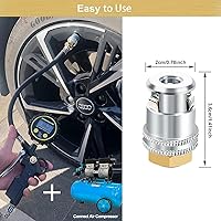 Vista 6 de GODESON Portabrocas de aire de bloqueo 14FNPT de latón de flujo cerrado con enchufe rápido macho estándar, portabrocas de aire para medidor