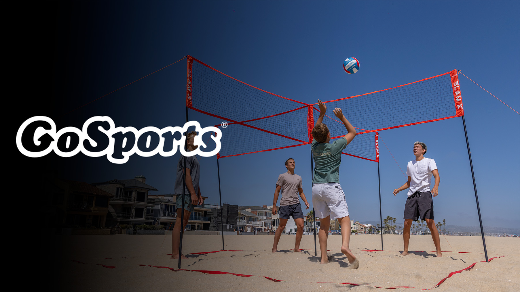 Amazon.com : GoSports Slam X 4 Square Volleyball Game Set