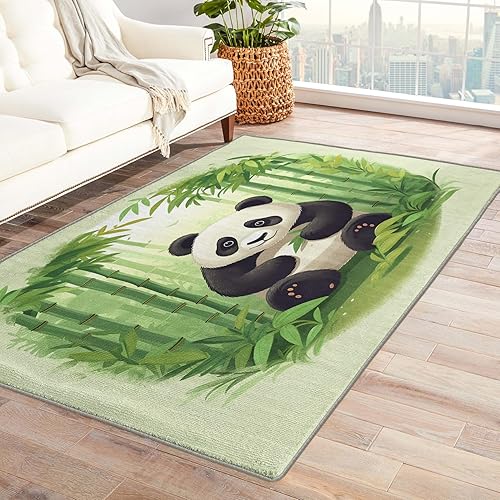 Alfombra de panda y decoración del hogar, alfombra de 3 x 4, lindas alfombras de animales para sala de estar, dormitorio, alfombra de niños,