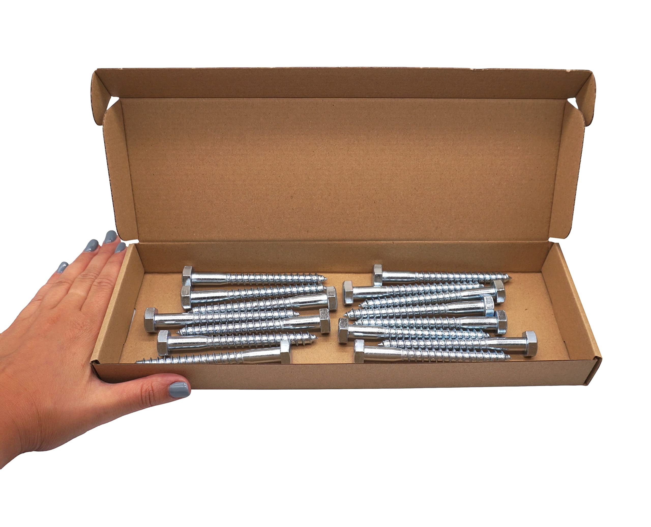SKIR'CO (15 pcs) DIN 571 Zinc Plated Steel Hexagon Head Wood Screws M10 x 100 mm, Coach Screws, Hex Screw, Lag Bolts - Image 4